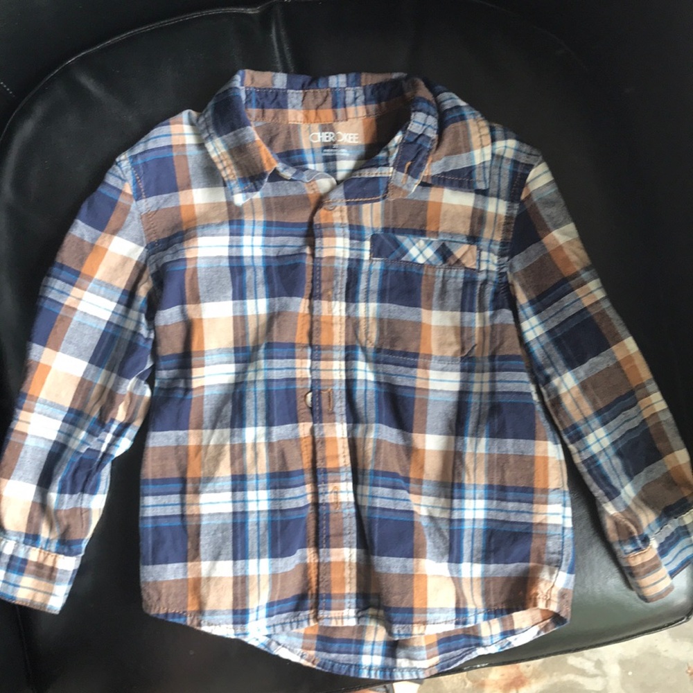 Boys long sleeve cotton flannel